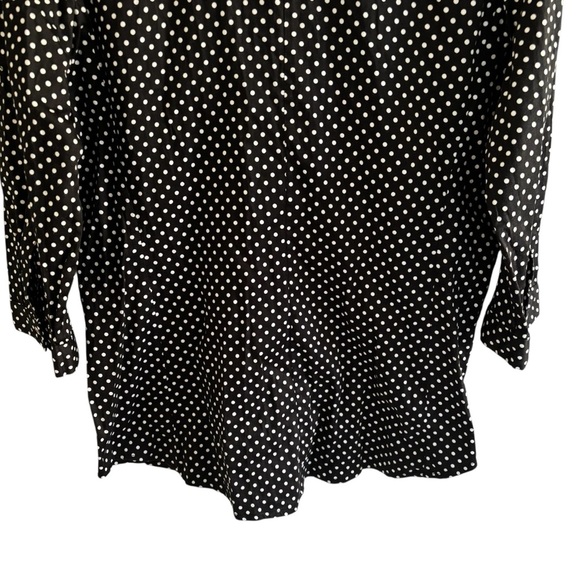 New York & Company Button Up Shirt Polka Dot Roll Tab Office Casual Size Large - Picture 12 of 16